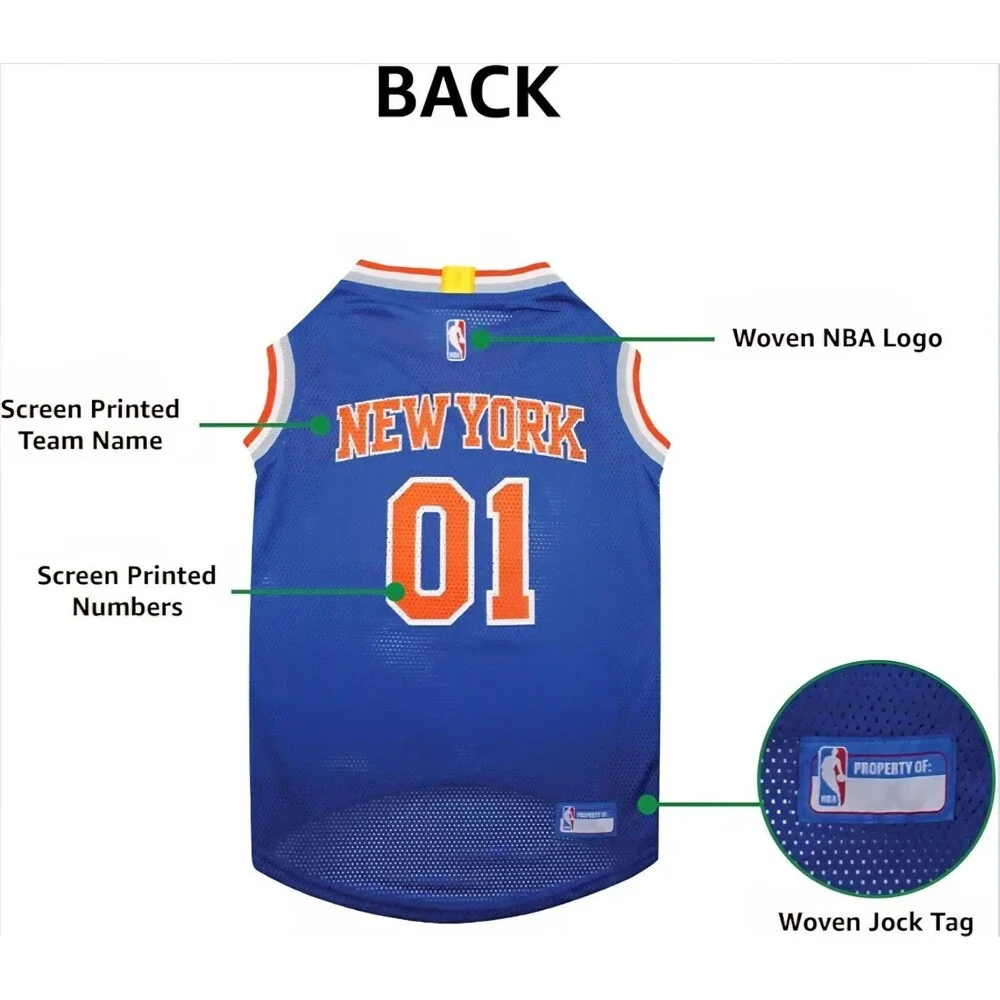 NWT New York Knicks Pet Jersey for Dogs/Cats w/Gold Championship Patch Sz Large